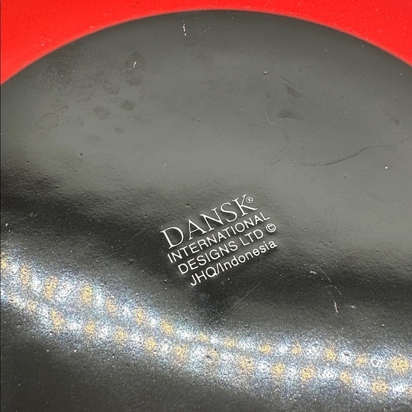 Dansk LG 14” Paella Pan. Red Enamel over Steel Curved Pot. Spots of Damage - Picture 7 of 16